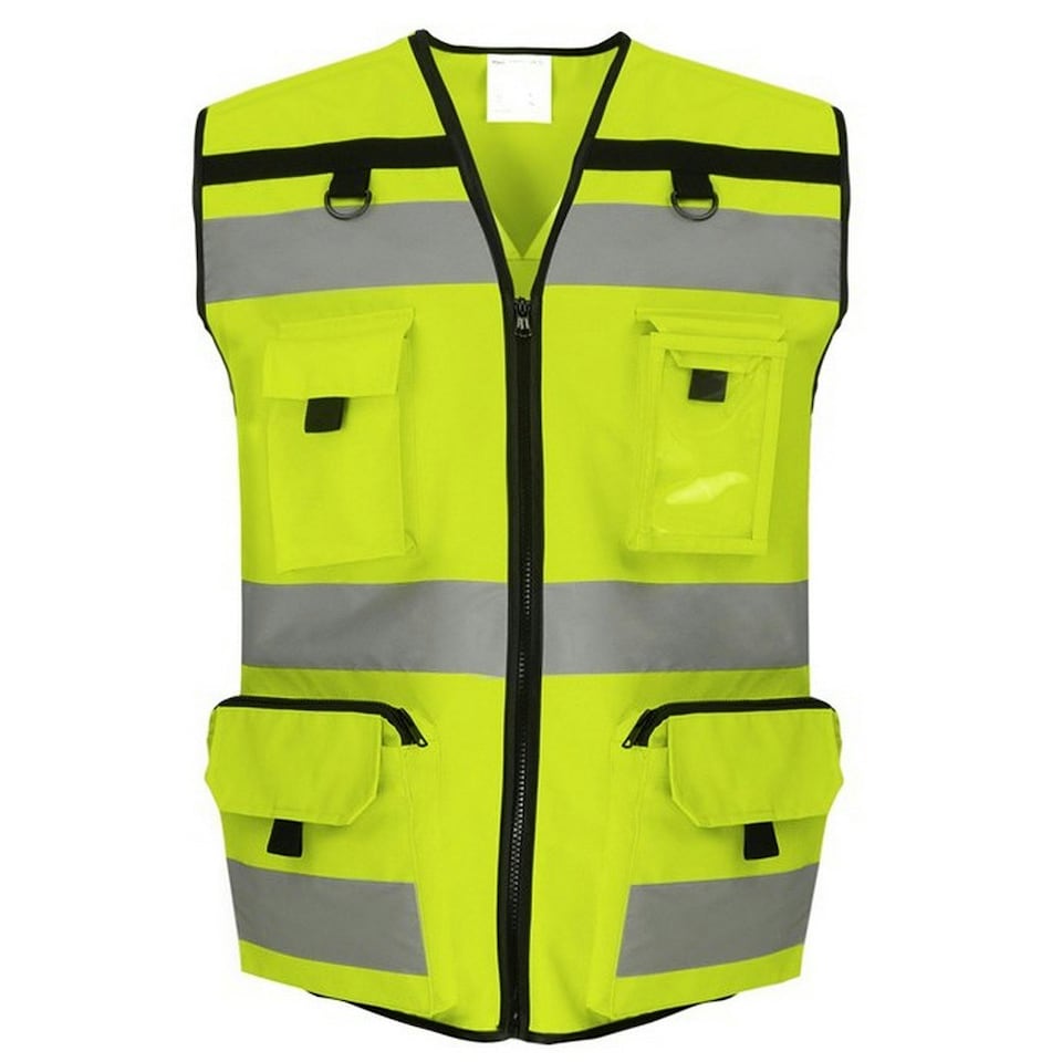 Yoko Unisex Adult Ripstop Hi-Vis Tool Vest - Hi Vis Yellow - L
