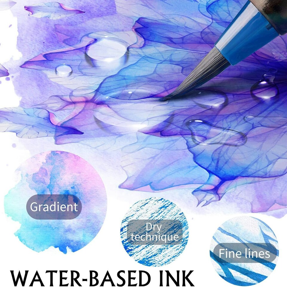 image 1 of Pack of 20 Washable Water Colour Brush Tip Pens Multi