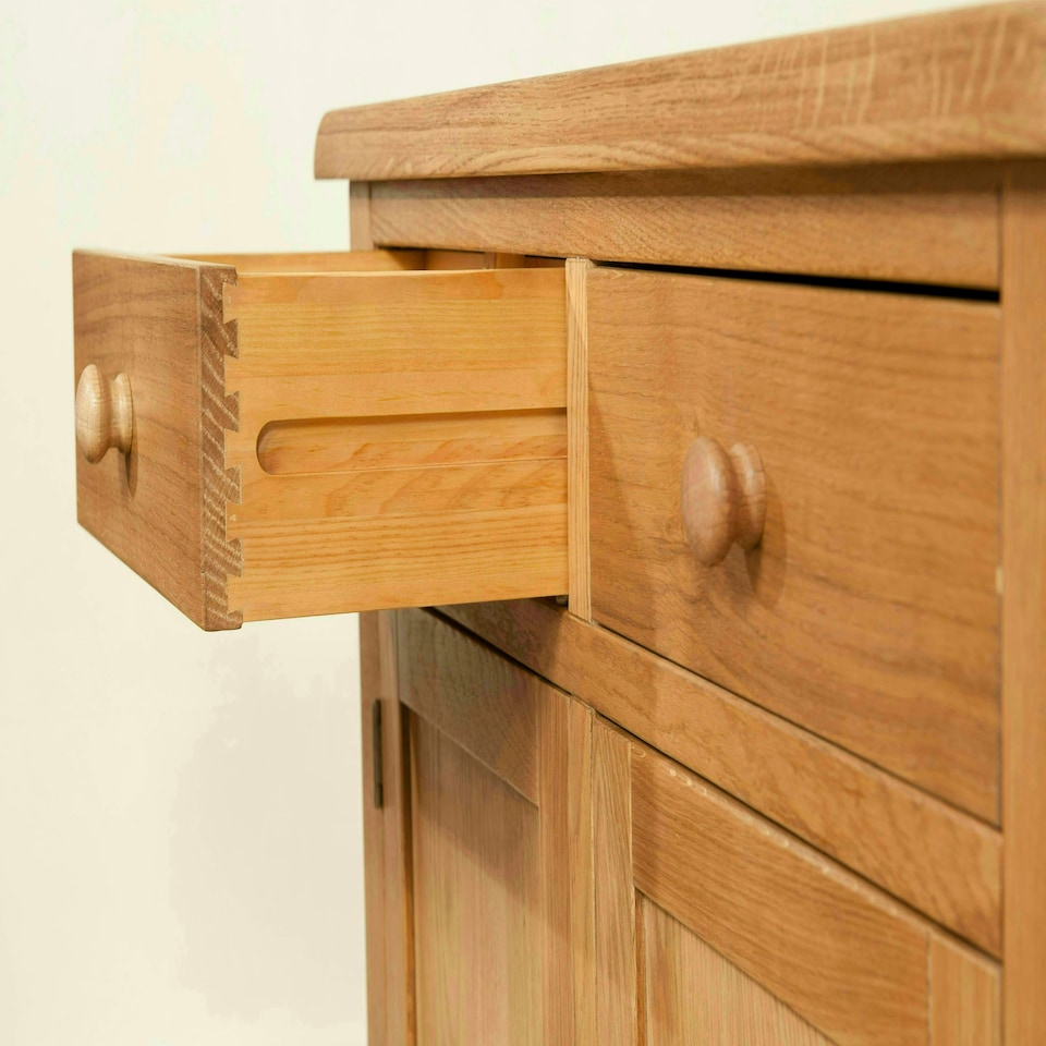image 1 of Shrewsbury 2 Door Sideboard - L35 x W96 x H77 cm - Oak Brown