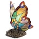 image 1 of Beautiful Handmade Multi-Coloured Glass Butterfly Tiffany Lamp with Bronze Base | Multi | Multi-coloured | 1