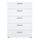 image 2 of Pepe Chest of 5 Drawers in Oak with White High Gloss