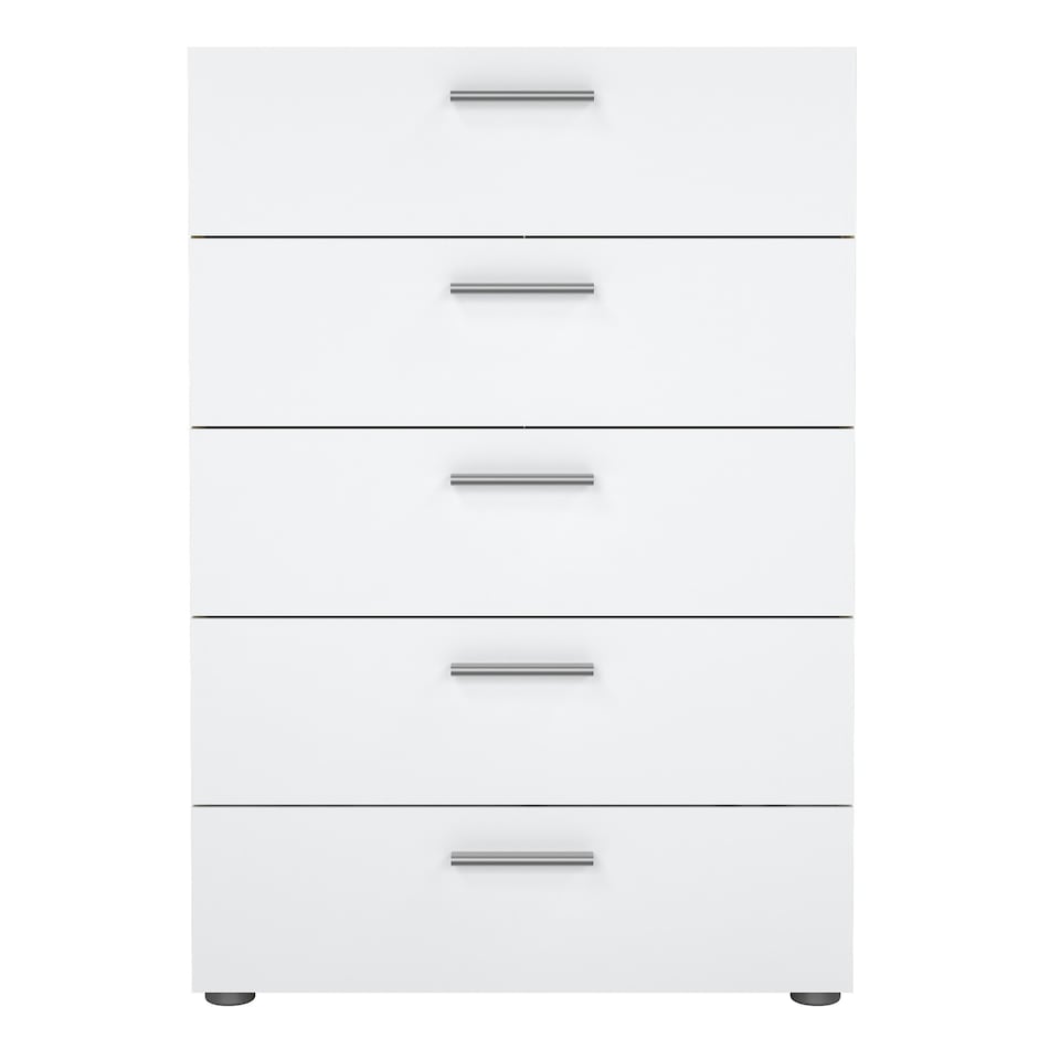 image 1 of Pepe Chest of 5 Drawers in Oak with White High Gloss