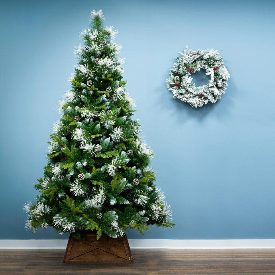 image 1 of Christmas Tree World  9ft/270cm Snowy Scots Pine Christmas Tree