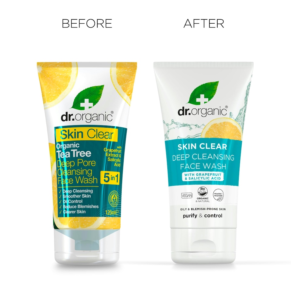 image 1 of Dr Organic Skin Clear Organic Tea Tree Deep Pore Cleansing Face Wash