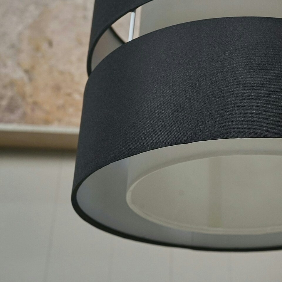 image 1 of ValueLights Sophia Large Black 2 Tier Ceiling Light Shade