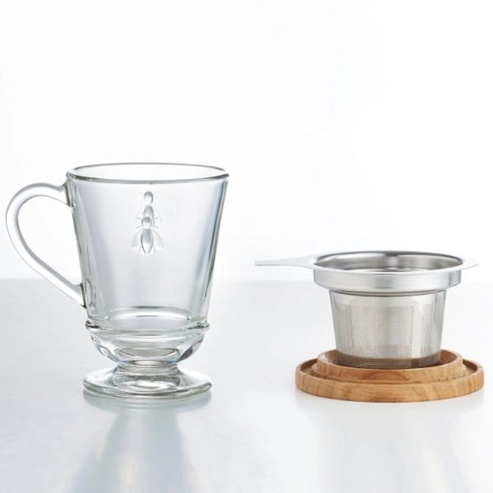 image 1 of Mug: 1 x 270ml La Rochere Bee Tisaniere Set, Glass Clear