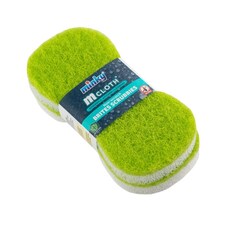 Minky Sponge Scourer (Pack of 2) | Green | Green | One Size | 1