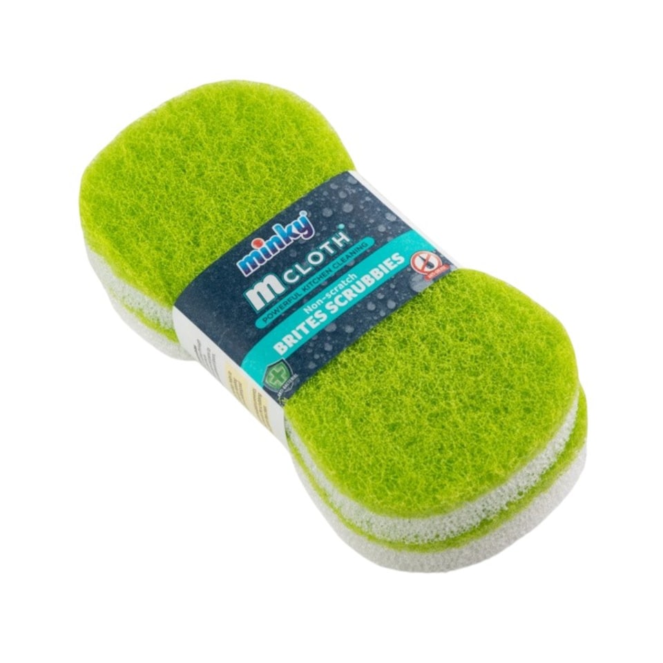 image 1 of Minky Sponge Scourer (Pack of 2) | Green | Green | One Size | 1