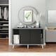 image 4 of URBNLIVING Grey Carcass 3 Door Sliding Storage Cabinet | Multi | Black Doors & White Legs | 1