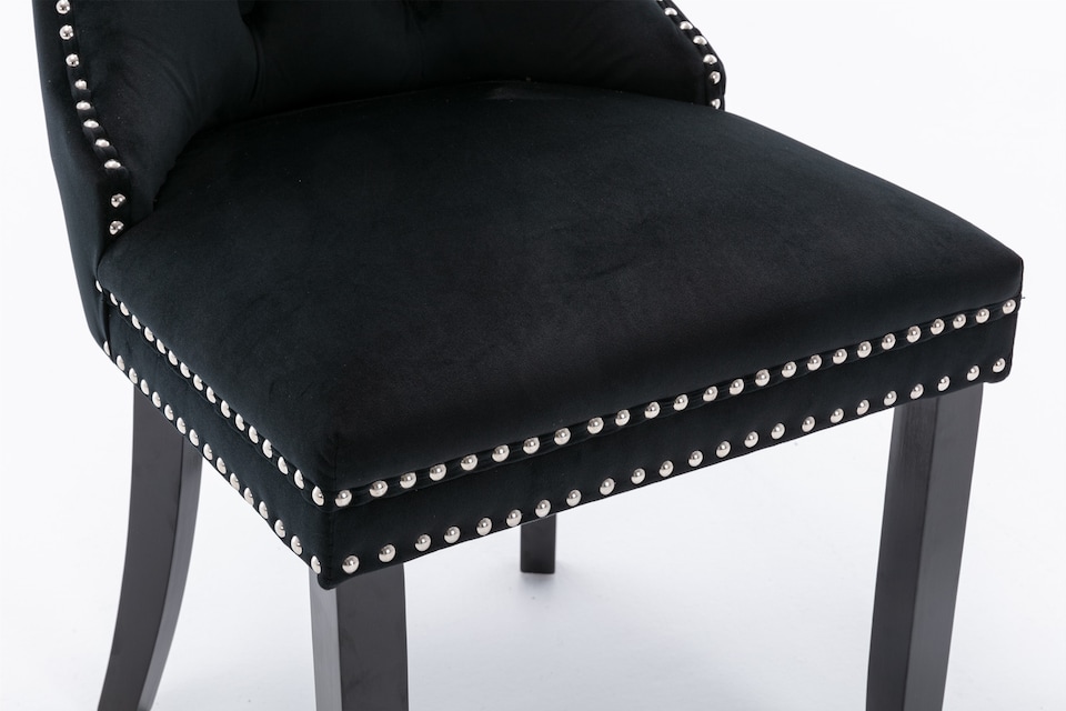 image 1 of Romsey Set of 4 Modern Velvet Dining Chairs with Solid Oak Legs