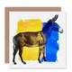 image 1 of Two Tone Yellow Mule Art Blank Just to Say Card