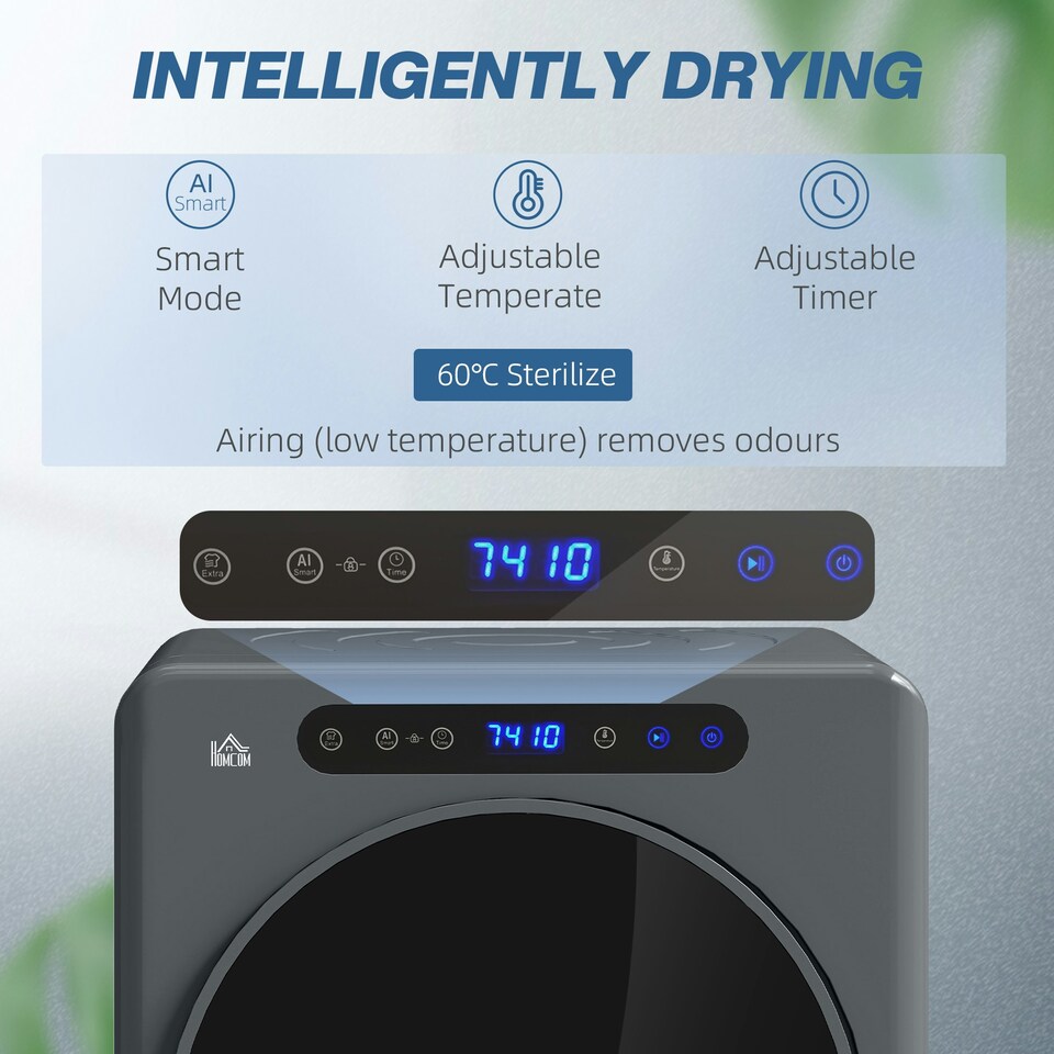 image 1 of HOMCOM 4kg Portable Vented Tumble Dryer Machine with Timer, 6 Heat Settings