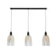 image 4 of ValueLights Kira Glass Cloche Dome 3 Drop Bar Matte Black Diner Ceiling Pendant Light Black