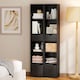 image 8 of HOMCOM 6-Tier Bookcase, Tall Narrow Bookshelf with Drawer, Door, Adjustable Shelf, Modern Display Standing Shelving Unit for Living Room, Home Office, Bedroom, 30 x 24 x 158 cm, Black | Black | Black