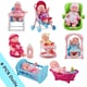 image 1 of Set of 8 Mini 5" Baby Dolls with Accessories – Miniature Role Play Doll Collection for Kids