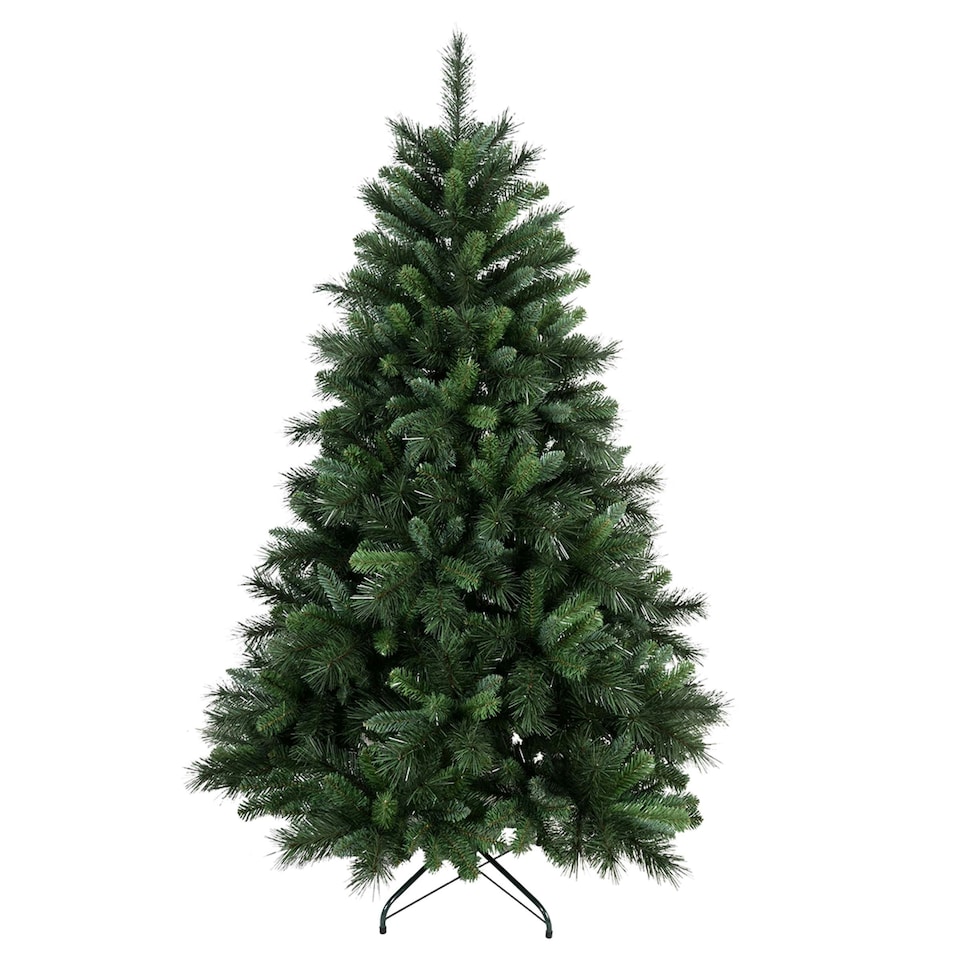 image 1 of Charles Bentley 6ft Faux Nordic Spruce Hinged Christmas Tree Easy Assembly Green | One Size