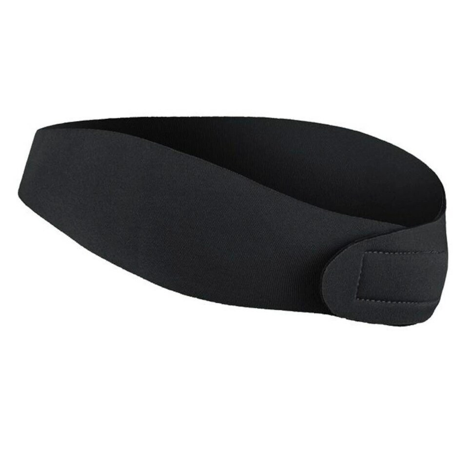 image 1 of Unisex Adult Swim Adjustable Headband | Quick Dry Neoprene Ear Coverage | Black | Black | One Size | 1