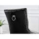 image 4 of Furniturebox 2x Belgravia Black Velvet Knockerback Dining Chairs Silver Leg