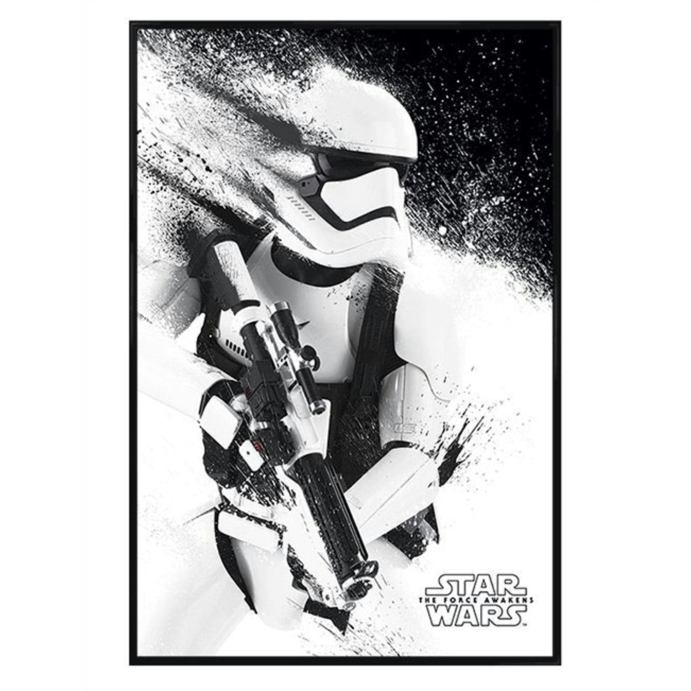 Gloss Black Framed Star Wars Episode VII Stormtrooper Paint Maxi Poster Multi