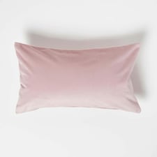 Homescapes Pink Velvet Cushion - Bolster 30 x 50 cm | Pink | 30 x 50 cm | 1