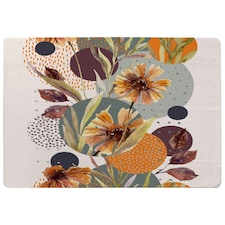Orange Geometric With Flowers (Rug) Orange | XL: 160x230cm