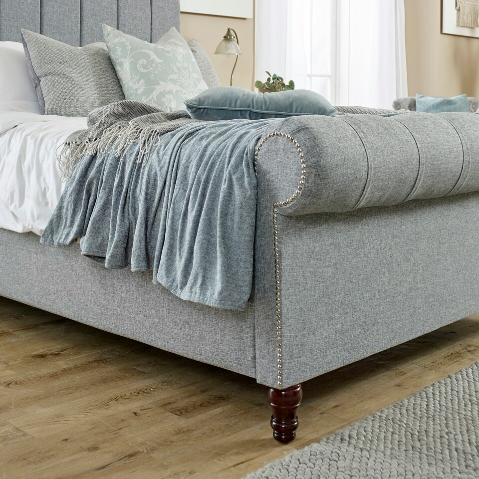 image 1 of Sally Linen Superking Bed Frame - Grey