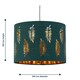 image 7 of First Choice Lighting Set of 2 Fern Dark Green Cut Out 30cm Pendant Lightshades Green | Gold