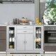 image 8 of COSTWAY Kitchen Buffet Sideboard Storage Cupboard Grey Grey
