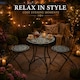 image 8 of Mosaic Bistro Set with Round Table and Two Folding Chairs for Garden Patio Balcony and Outdoor Dining