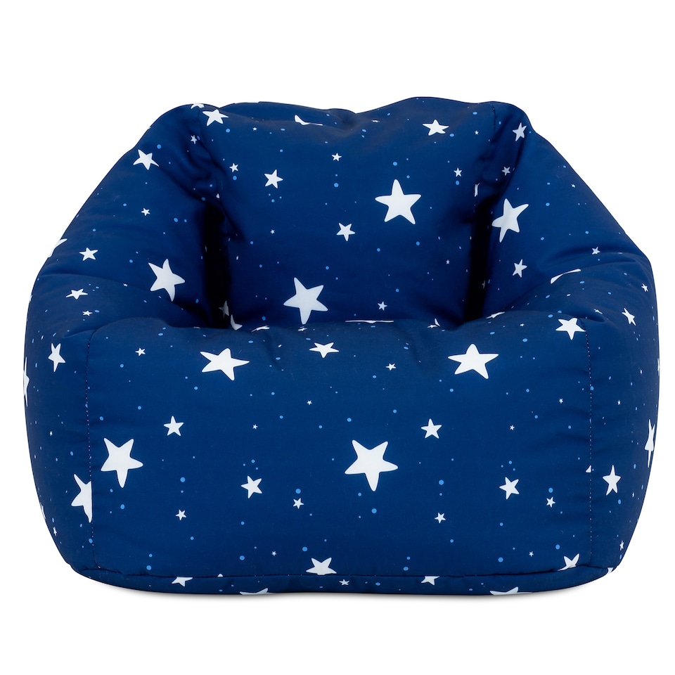 image 1 of Kids Starry Skies Bean Bag Chair Navy Blue Childrens Bean Bags | Blue | Navy Blue | 1