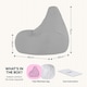 image 6 of Icon Dalton High Back Adult Gaming Indoor Outdoor Bean Bag Chair, Grey