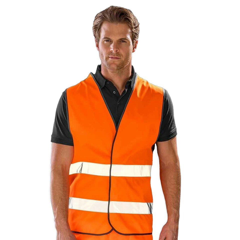 image 1 of Result Adults Unisex Core Motorist Hi-Vis Vest - Fluorescent Orange - L/XL