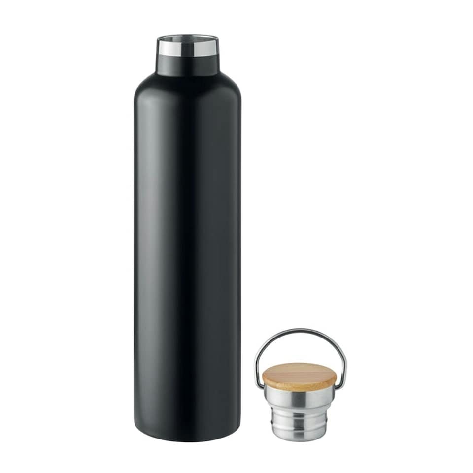 image 1 of MidOcean Helsinki Large Double Wall 1L Flask - Black - One Size | Black | One Size