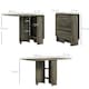 image 7 of HOMCOM Mobile Drop Leaf Dining Table Folding Desk w/ 2 wheels Storage Shelves