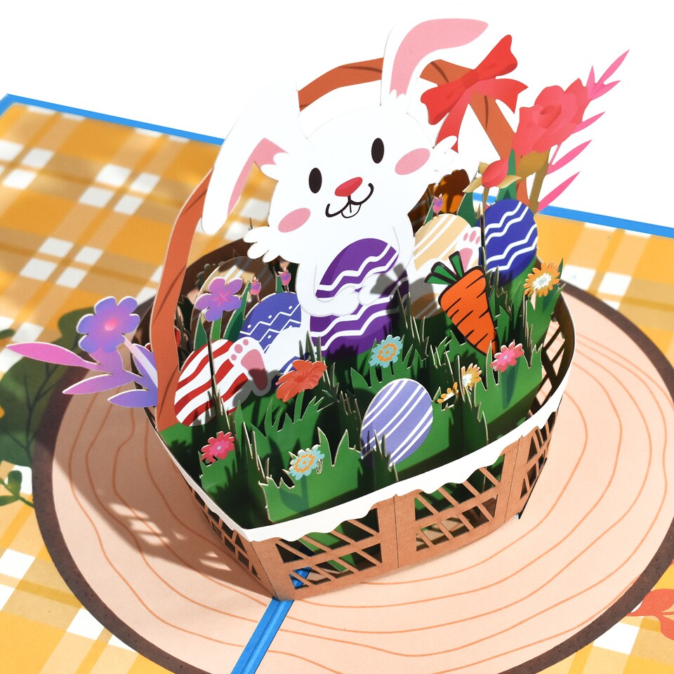 image 1 of Bunny Basket Surprise 3D Pop-Up Easter Card