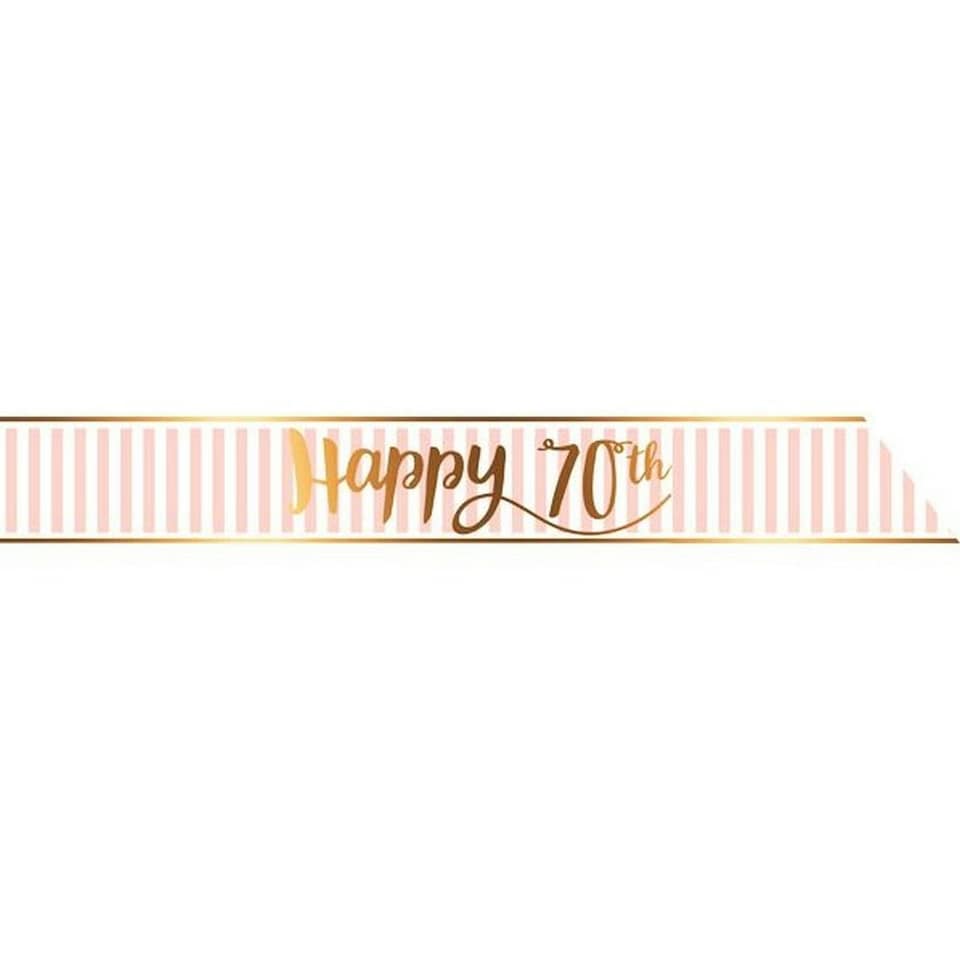 image 1 of Creative Party Pink Chic 70th Birthday Sash - Pink - One Size