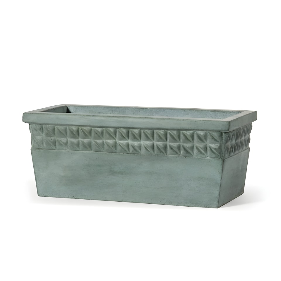 image 1 of Primrose Concrete Capri Trough Outdoor Planter in Dark Green 50cm