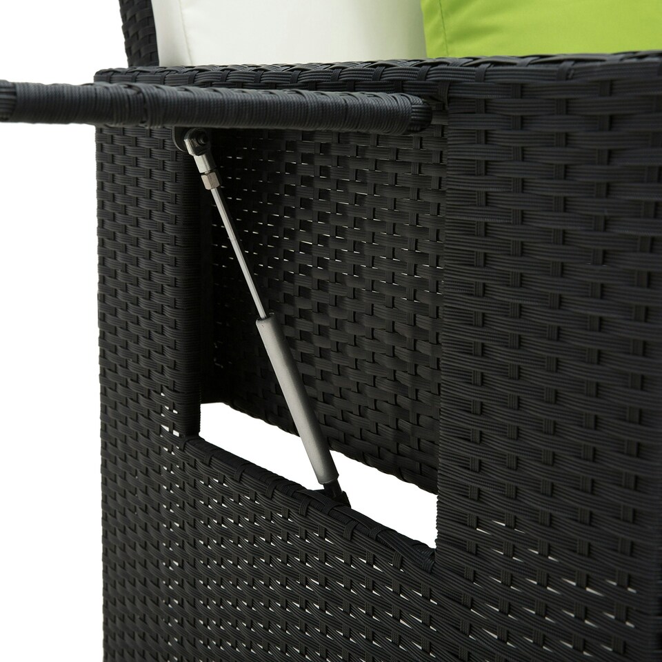 image 1 of Outsunny Garden Rattan Furniture Set 2 Seater Patio Sun Lounger Daybed Sun Bed