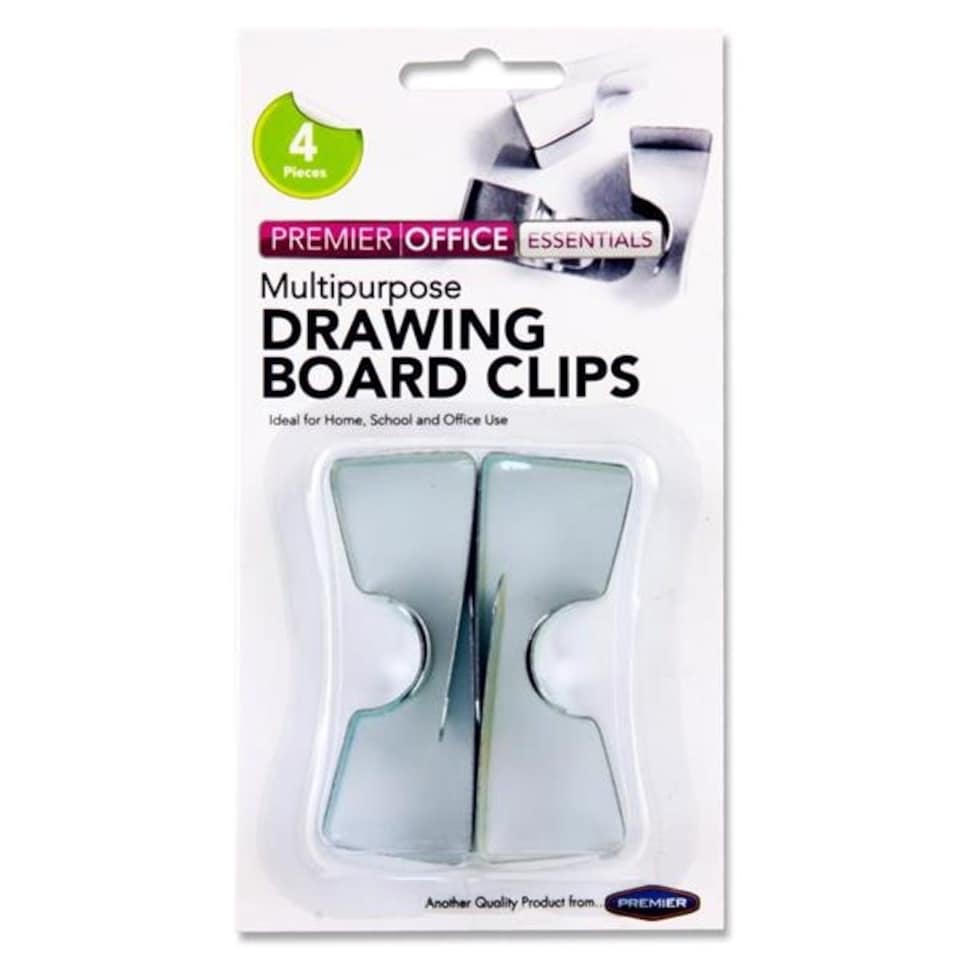 image 1 of Pack of 4 Drawing Board Clips by Premier Office