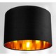 image 2 of Contemporary Black Cotton 12" Table/Pendant Lamp Shade with Shiny Golden Inner | Black | Black | 1