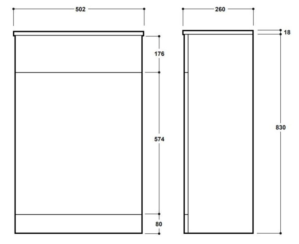 image 1 of Balterley Contemporary Bathroom Square Floor Standing Toilet WC Unit Durable MFC Material | Green | Reed Green | 830 x 502 x 260mm