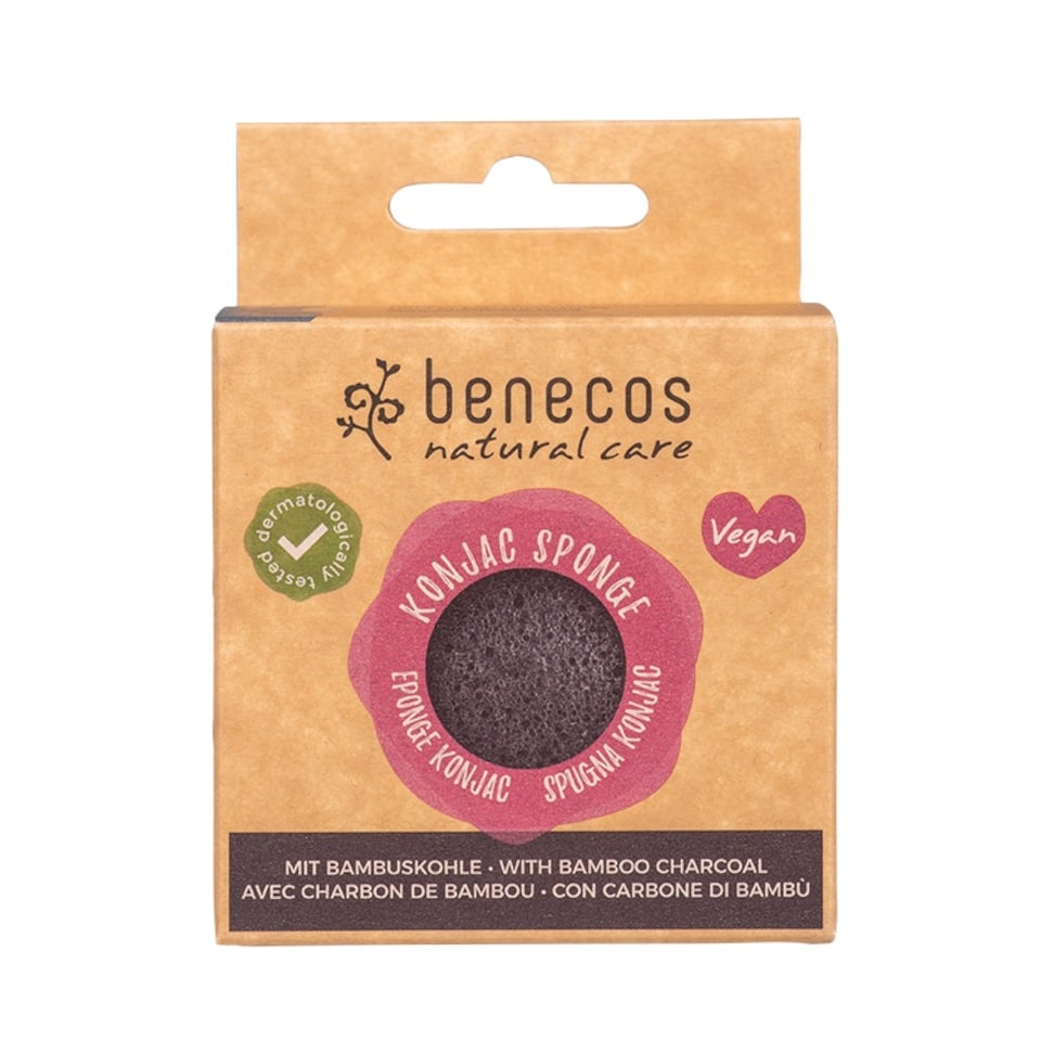 BENECOS - Konjac Sponge - Black Bamboo Black