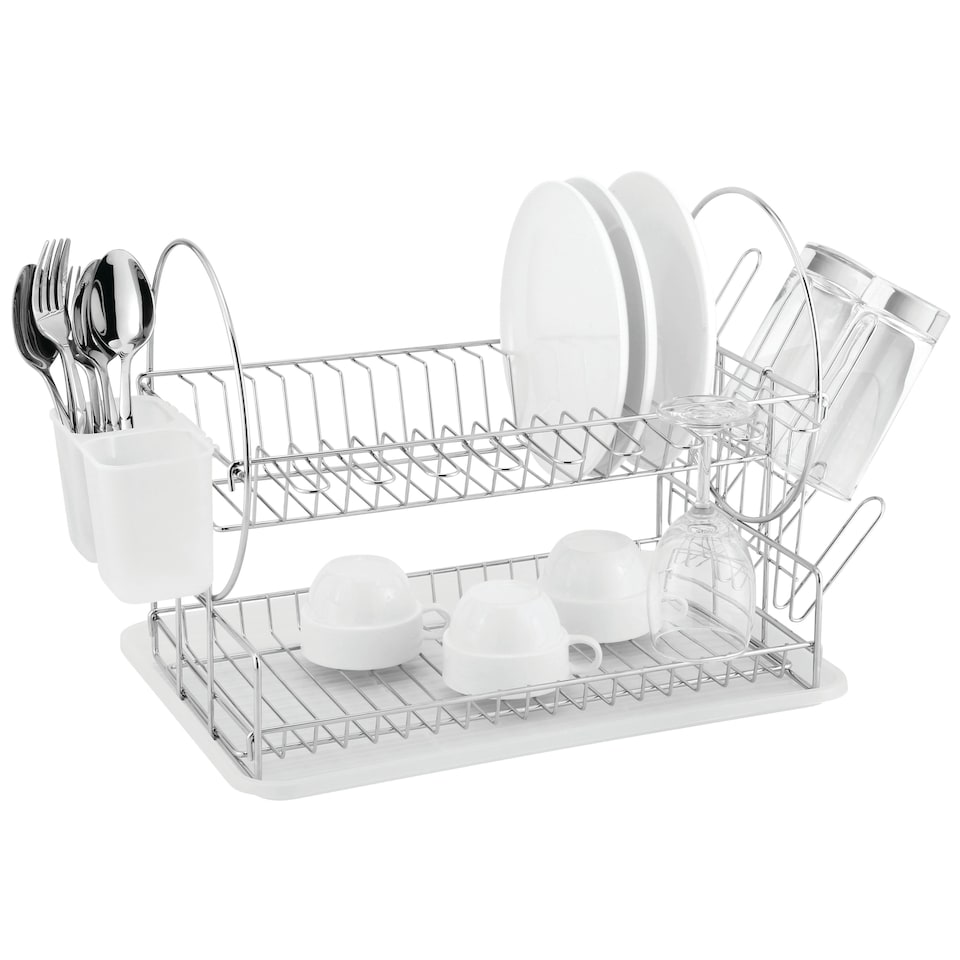 image 1 of DDCAT202PPCWH-Casa - Catania 202 Chrome Plated Dish Drainer 2 Tier Silver