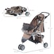 image 4 of PawHut Pet Stroller Pushchair Carrier for Cat Puppy with 3 Wheels Brown