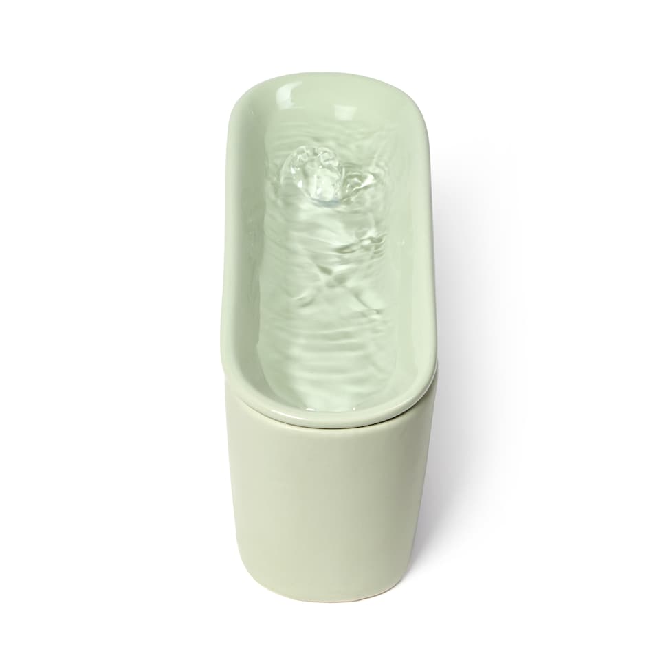 image 1 of Cat Mate 800ml Ceramic Pet Water Fountain Sage Green (800USG) | Green