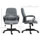image 3 of Vinsetto Office Chair, Fabric Desk Chair Mid Back Work Study Chair with Massage Lumbar Support, Adjustable Height and Swivel Wheels, Grey