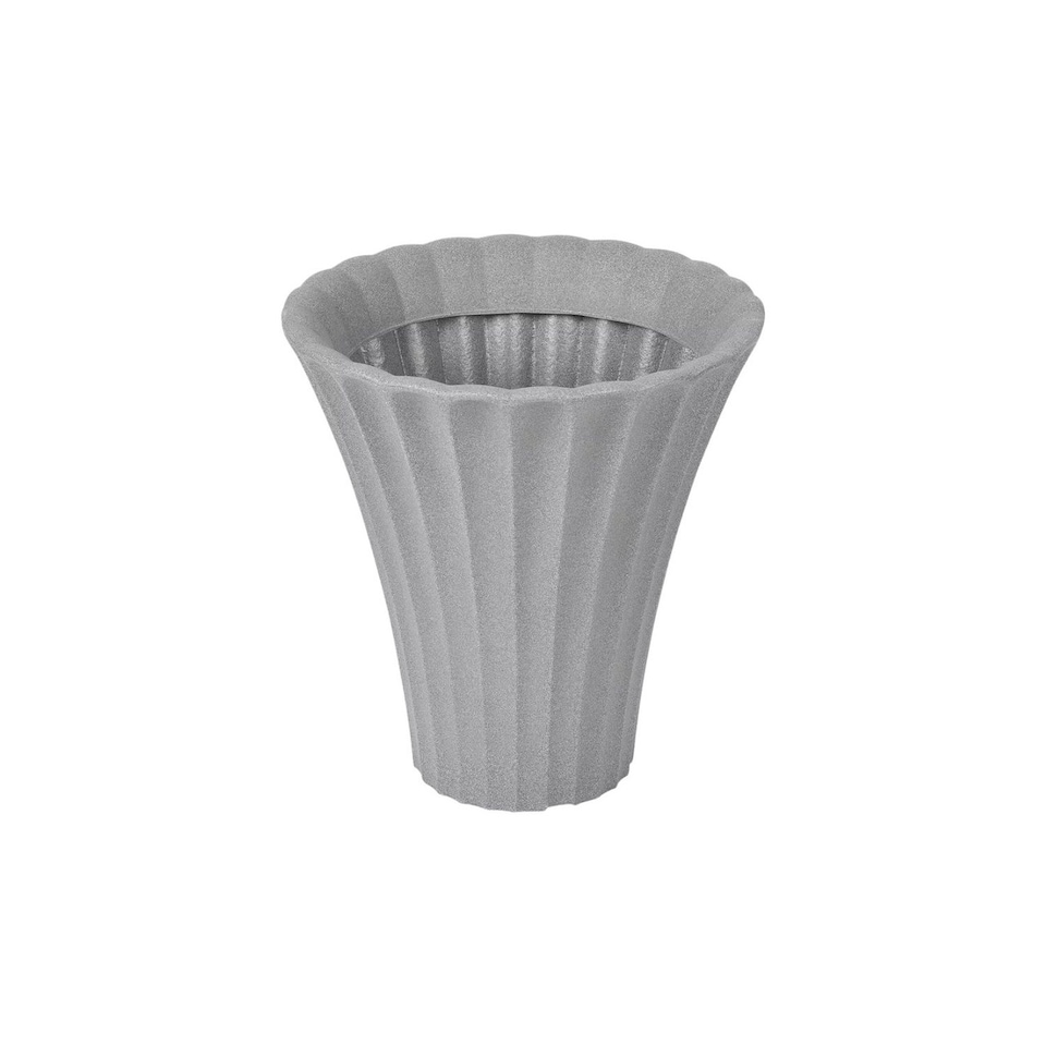 image 1 of Large Flower-Shaped Plastic Planters | Grey | Grey & Set of 1 | 1