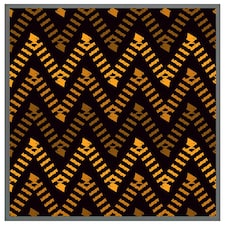 Freehand horizontal zigzag chevron stripes boho chic (Picutre Frame) Grey | S