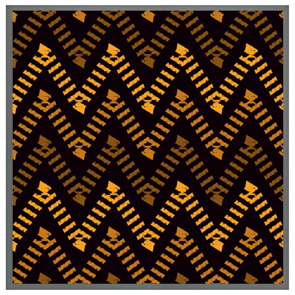image 1 of Freehand horizontal zigzag chevron stripes boho chic (Picutre Frame) Grey | S