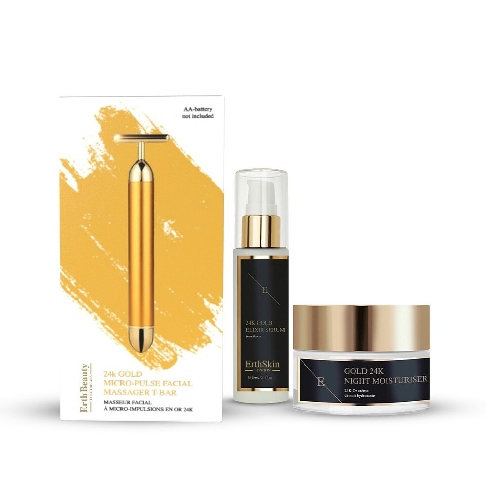 24K T bar massager + 24K Gold cream 50ml + with 24k Serum 60ml